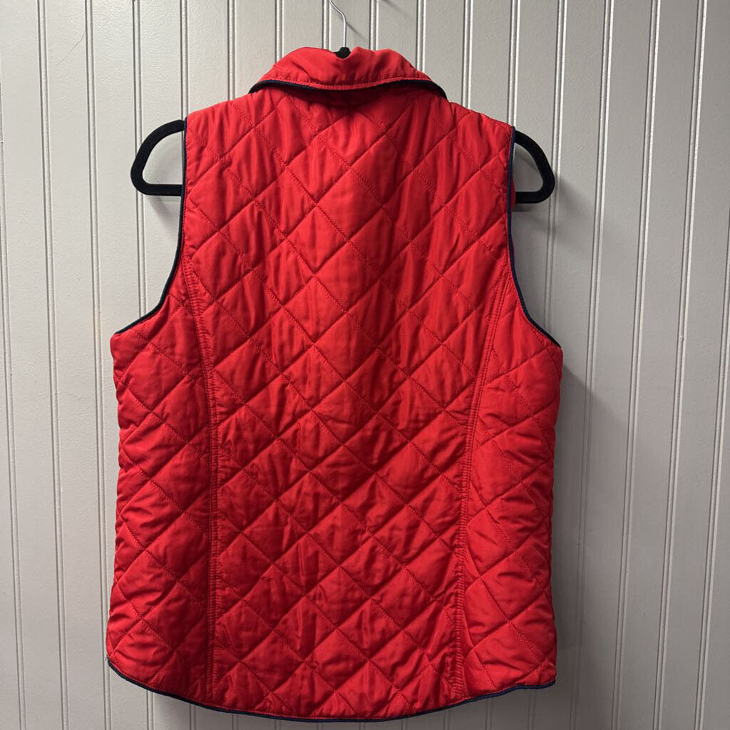 CROWN & IVY,RED QUITED VEST,RED ,XL