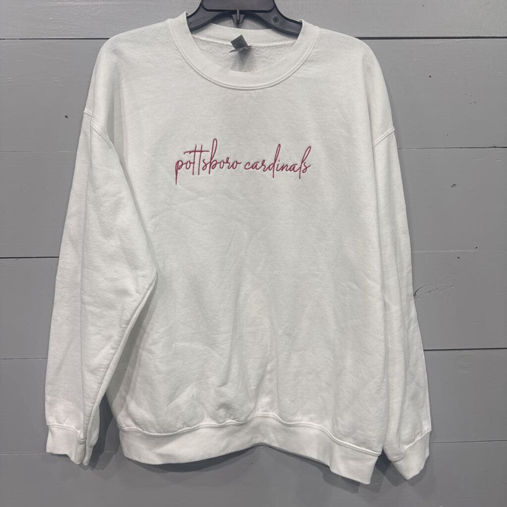 POTTSBORO CREWNECK SWEATER ,WHT RED ,L