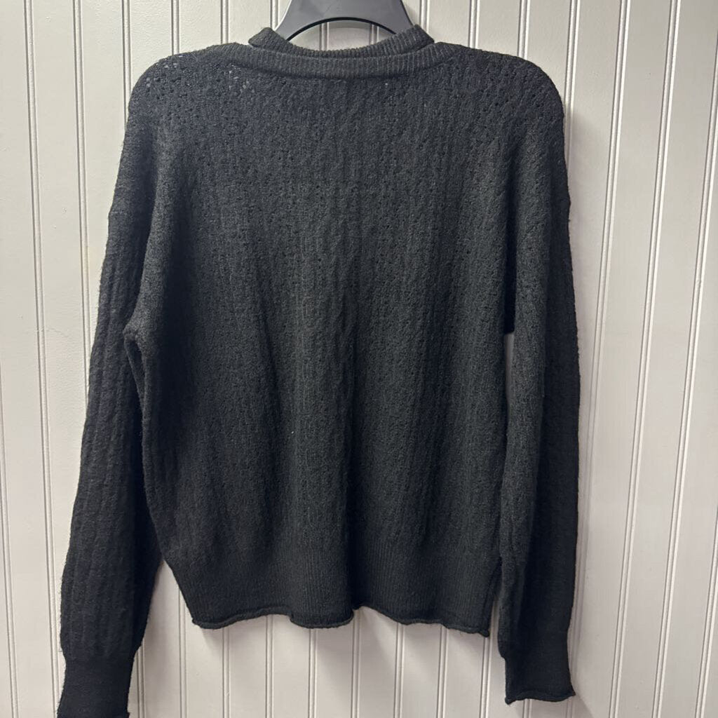 DEMOCRACY, NECK SWEATER TOP,BLACK,M