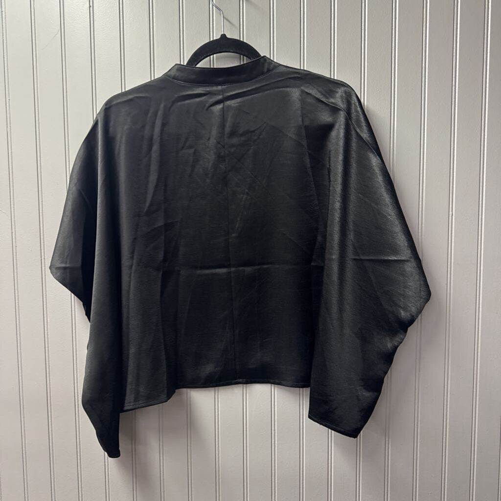 GLAM,NWT SATIN CROP TOP,BLACK,M
