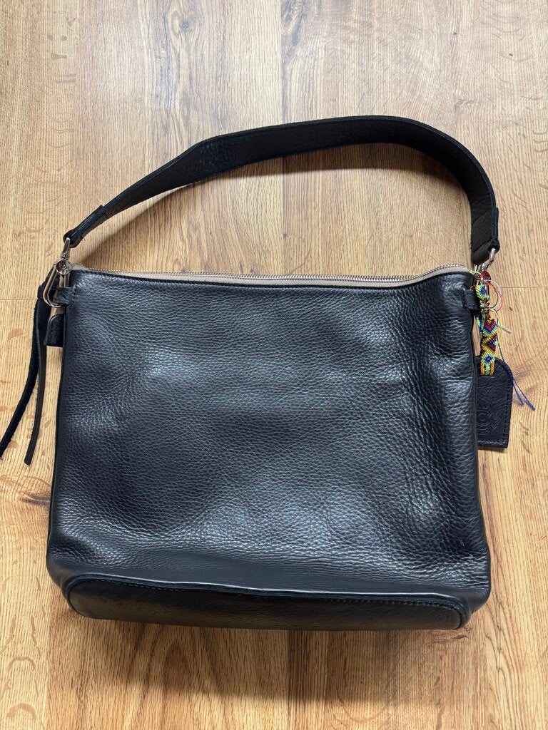 CONSUELA,*NEW LEATHER SHOULDER BAG retail 345 sold out ,BLK