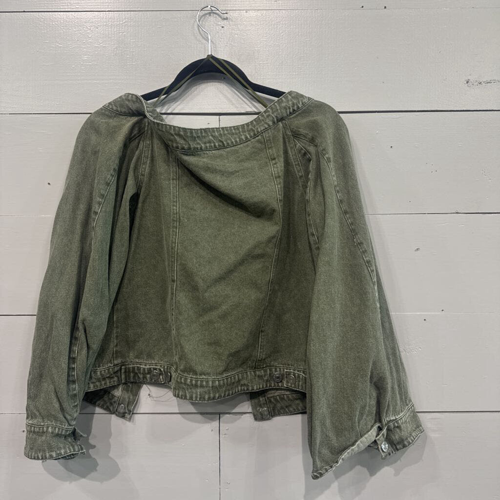 DENIM JACKET JACKET ,GRN ,L