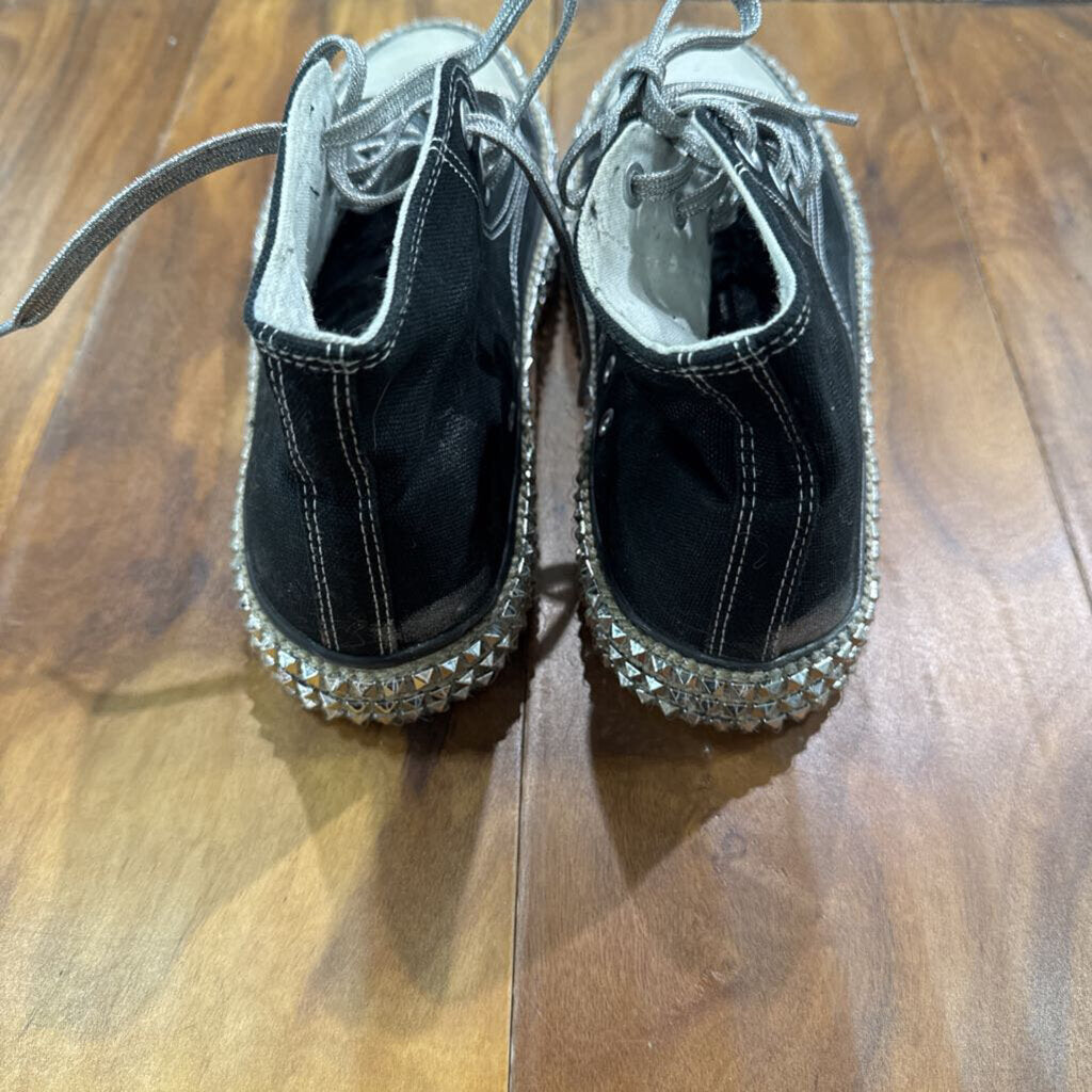 MIMI,STUD HIGHTOP SNEAKER ,BLK SILVER ,10