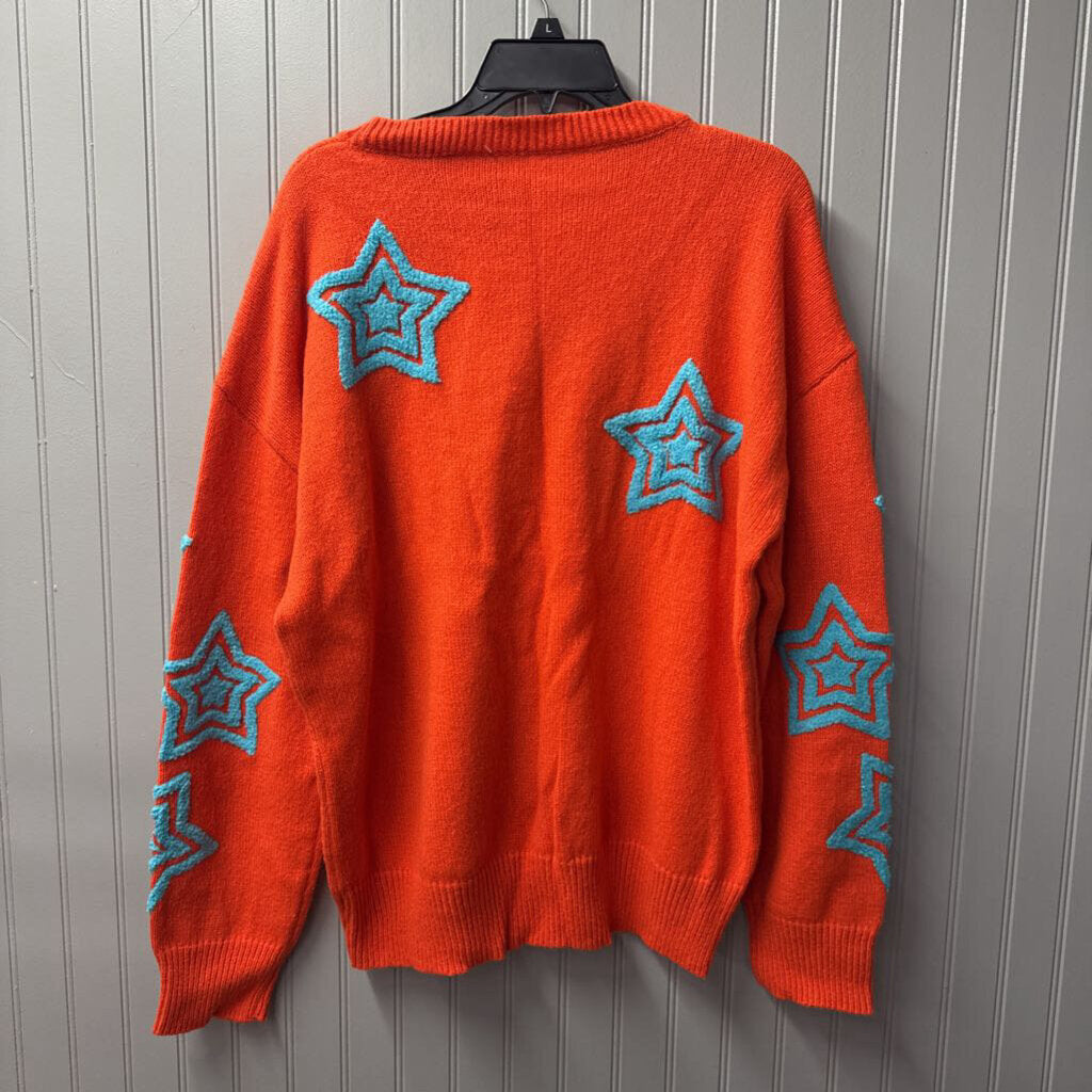 STAR SWEATER ,ORG TEAL ,XXL