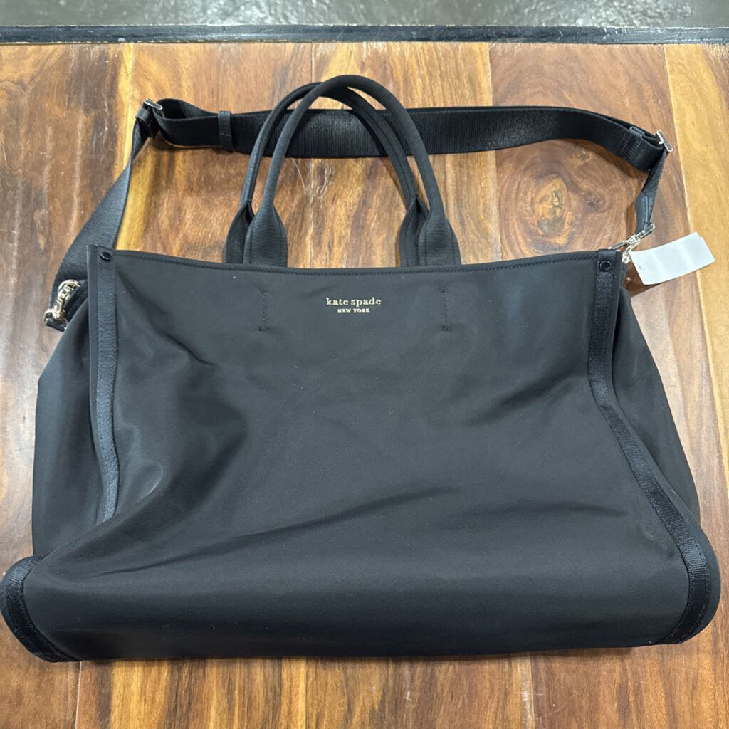 KATE SPADE,KS NYLON HAND TOTE,BLK