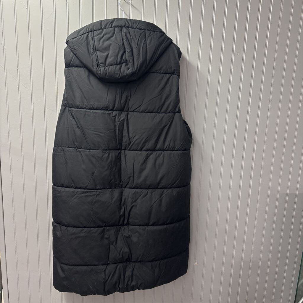 LONG PUFF VEST JACKET ,BLK,L