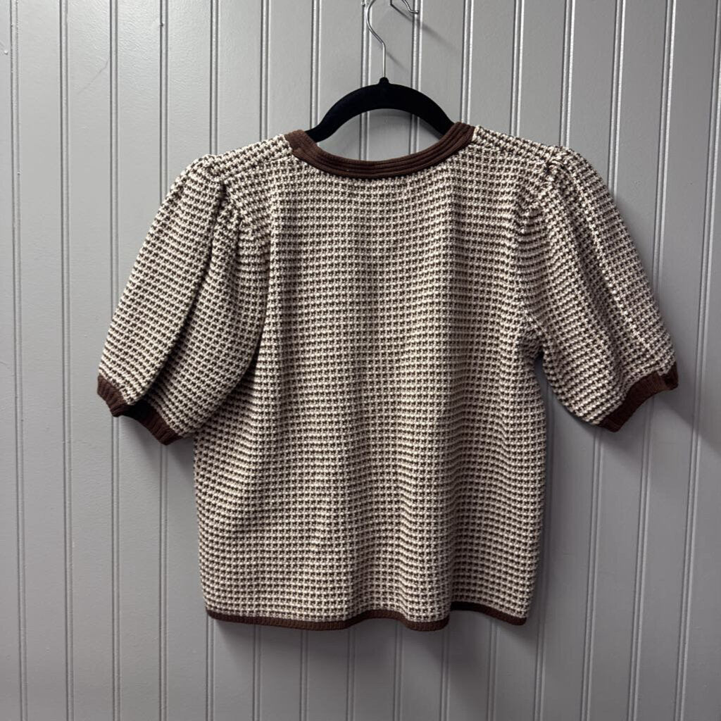 SWEATER BOW TOP ,BRN ,S