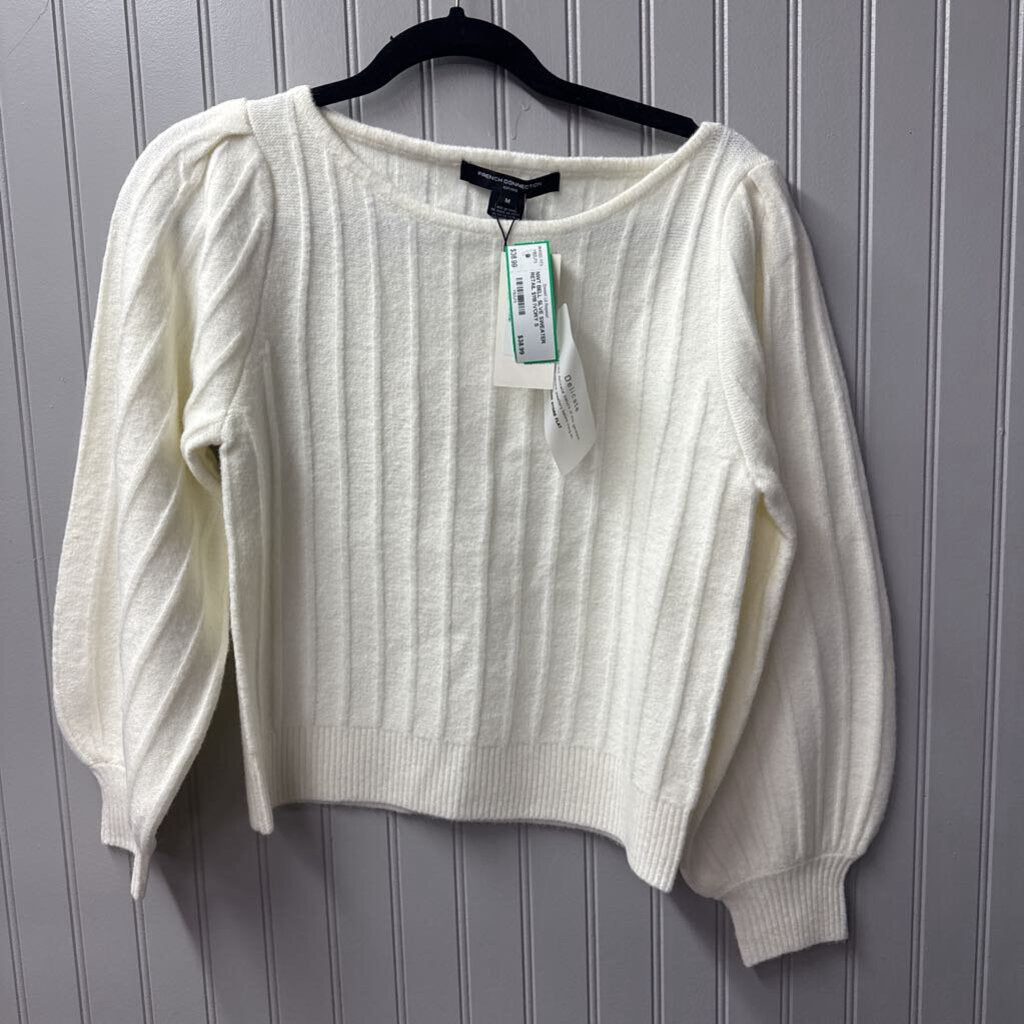 FRENCH CONNECTION,NWT BELL SLVE SWEATER RETAIL $118,IVORY,S