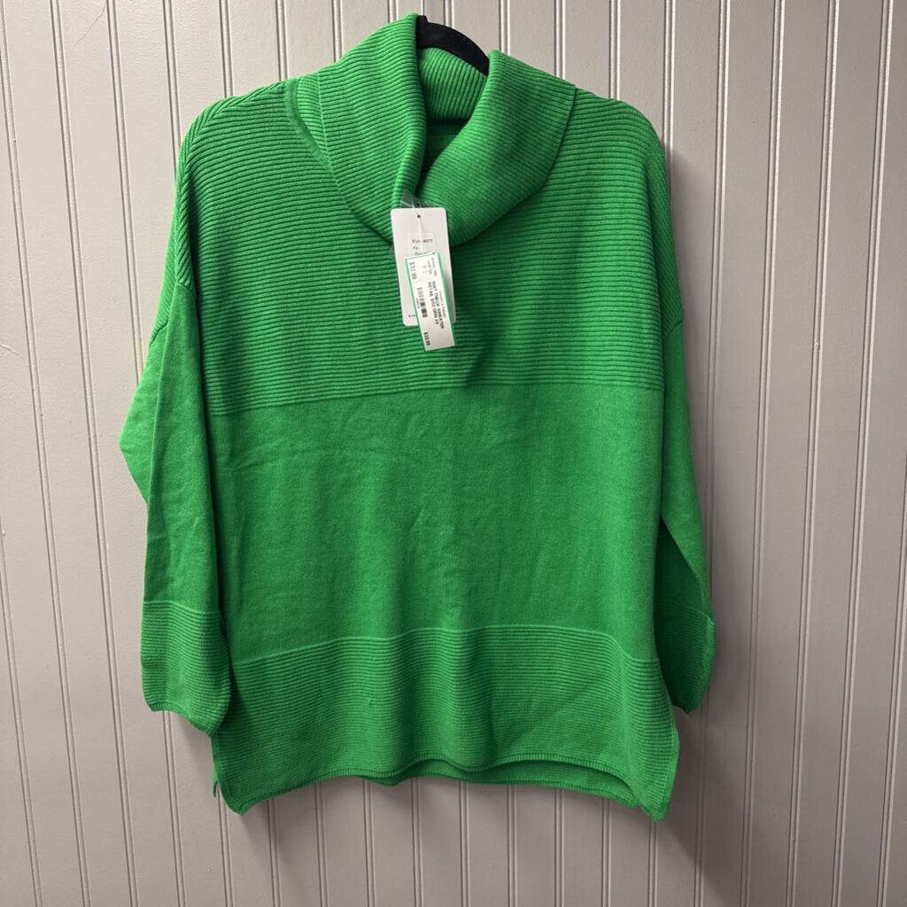 MARBLE,NWT TNECK SWEATER RETAIL $132,GRN,XS