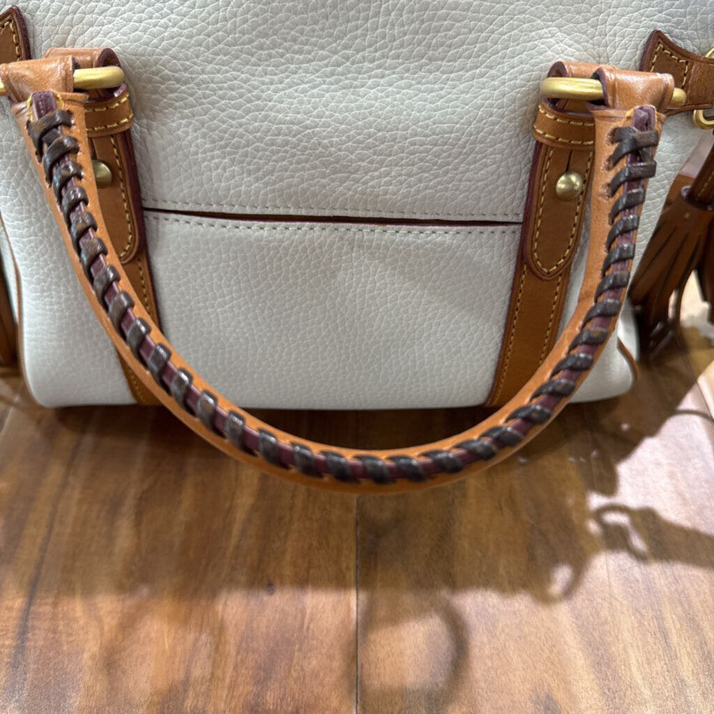 DOONEY & BOURKE,DB LEATHER HANDBAG,BR/WH