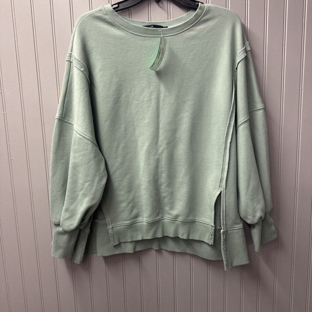 Trendy QUEEN,RAW EDGE SWEATSHIRT,GREEN,S