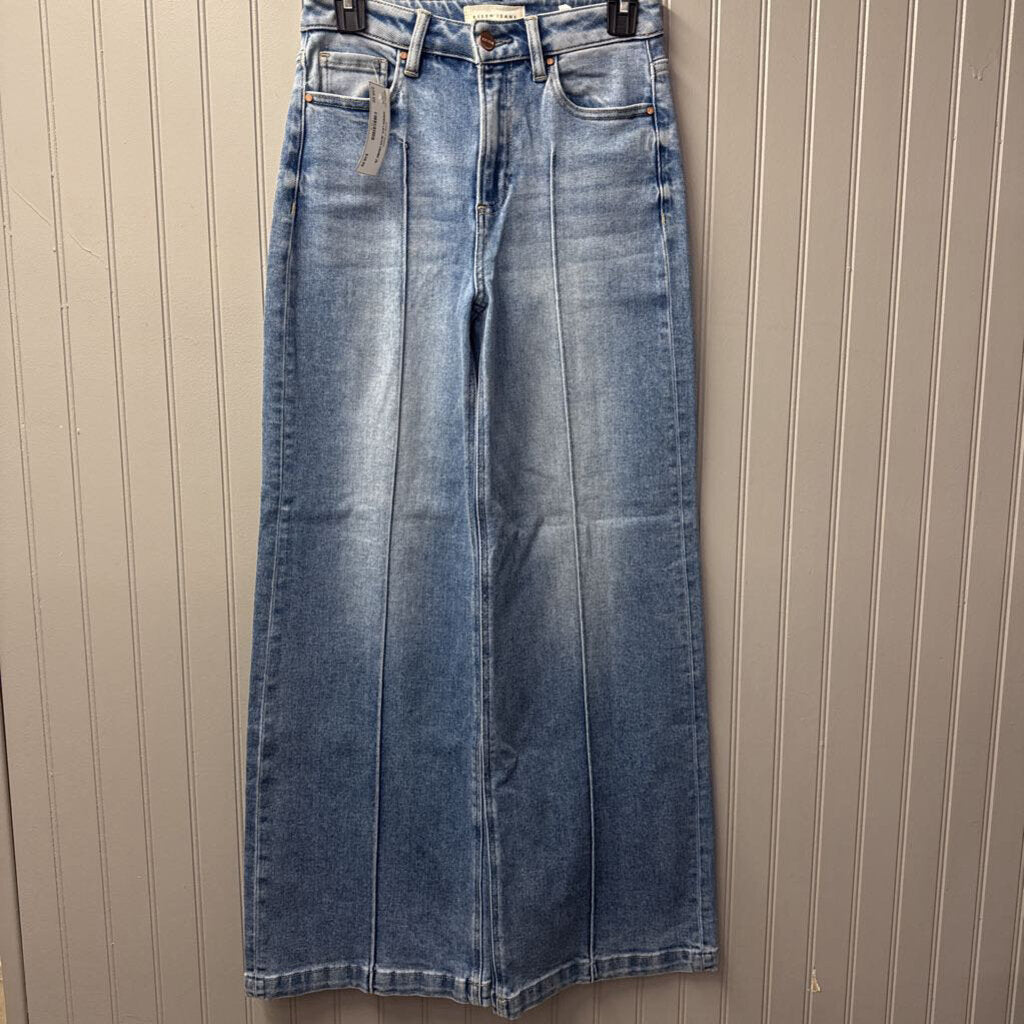 RISEN JEANS,WIDEN LEG JEAN,DENIM,25