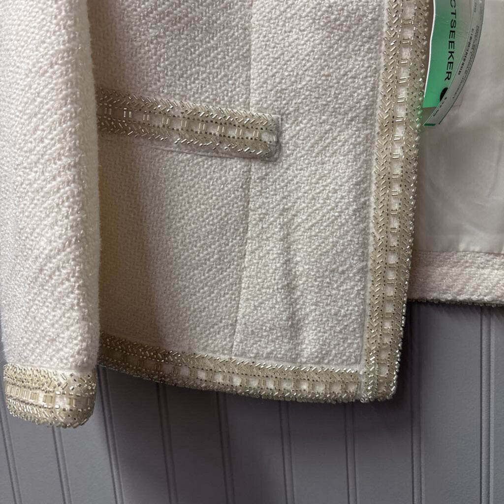 SASS,NWT SPARKLE JACKET,CREAM,L