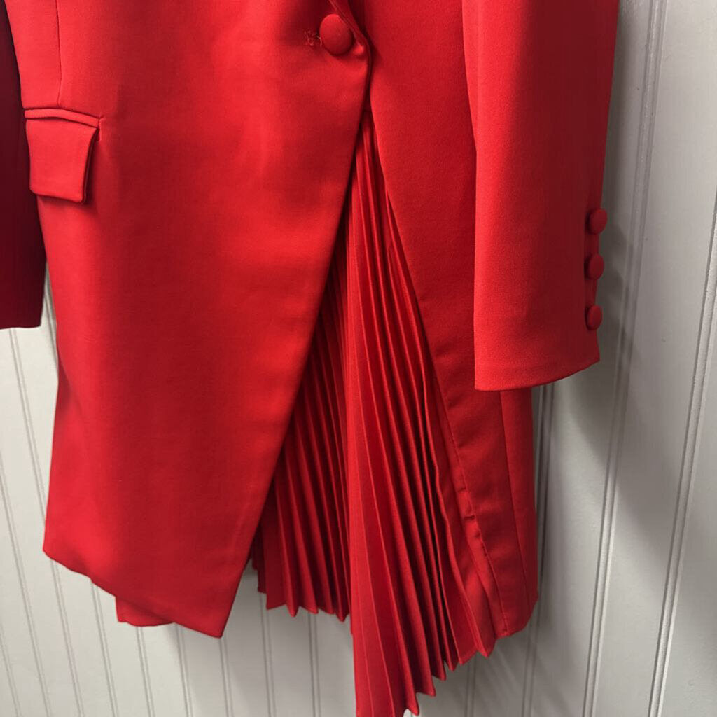 ISSUE,PLEATED JACKET DRESS,RED,M