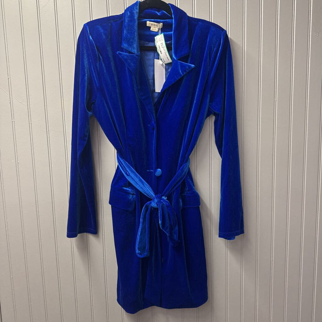 GOOD PEOPLE DESIGN,NWT VELVET JACKET DRESS,BLUE,M