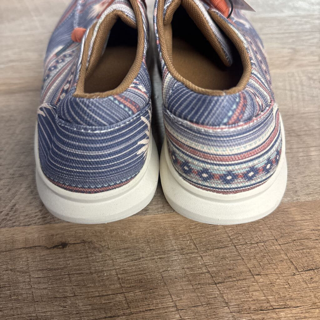 ARIAT,NEW AZTEC SHOE,IVORY BLUE ,8.5