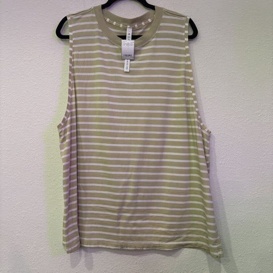 LULULEMON,ATHLETIC TANK TOP ,GREEN/WHT ,14