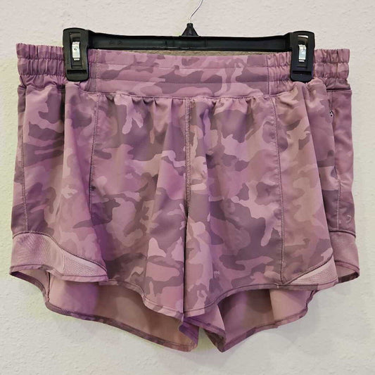 LULULEMON SHORTS,CAMO/MAUVE,12