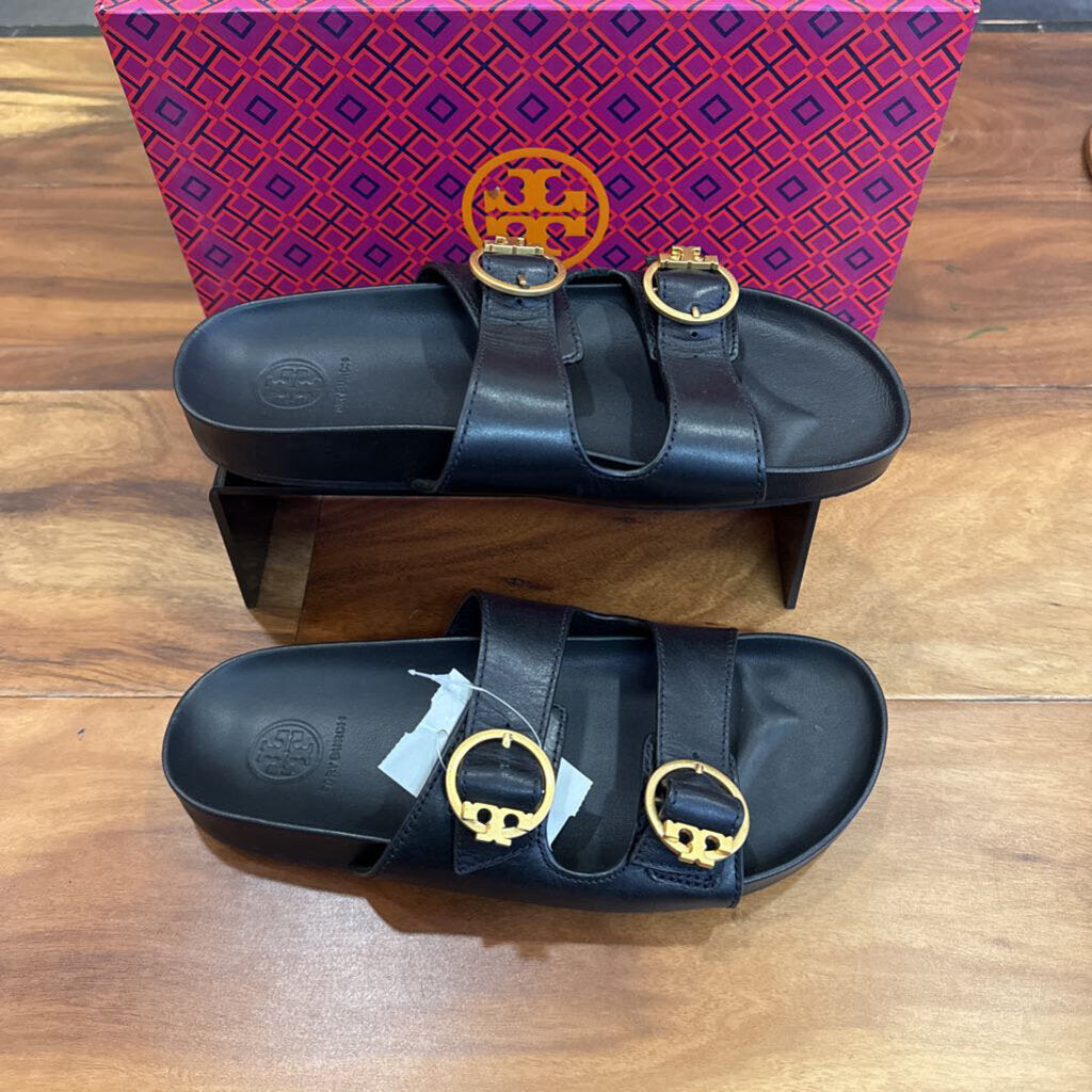 TORY BURCH,TB BUCKLE SANDAL,BLACK,7