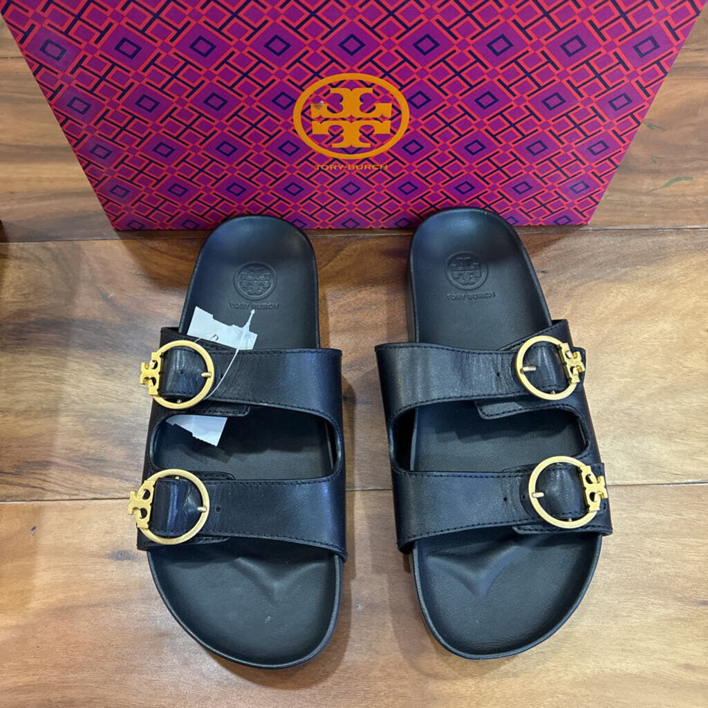 TORY BURCH,TB BUCKLE SANDAL,BLACK,7