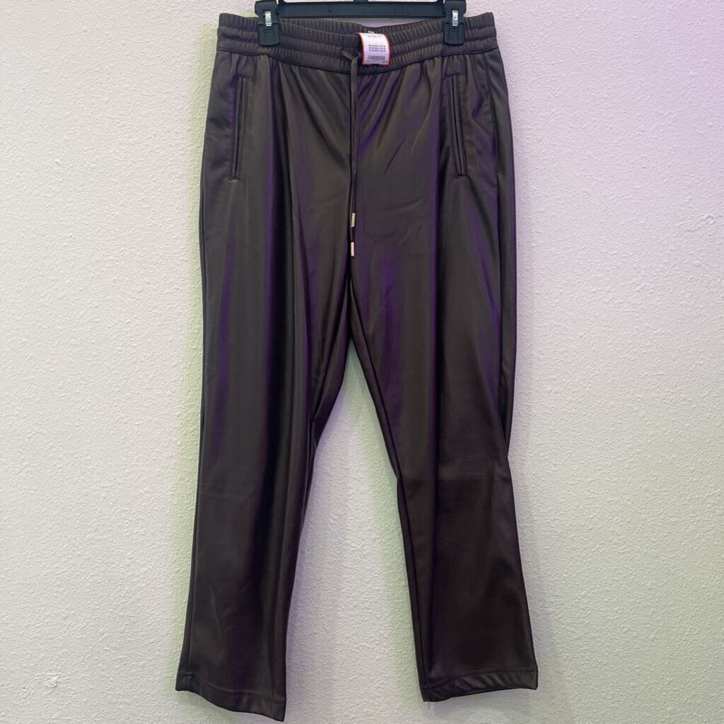 JOIE,PLEATHER PANT ,BROWN,8