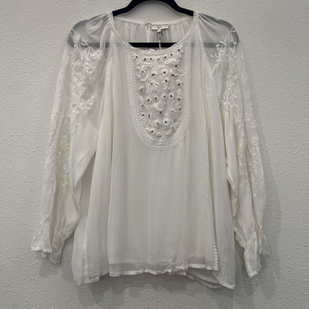 JOIE,NWT SHEER TOP,WHT,M