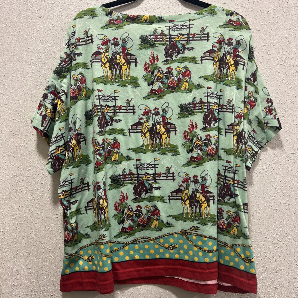 DOUBLE D RANCH,DD COWGIRL SS,TURQ,XL