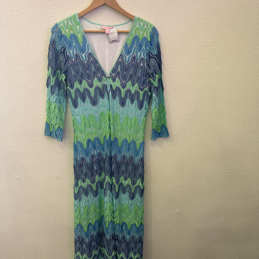 LILLY PULITZER,LP CHEVRON MESH ,GRN/BLU ,L