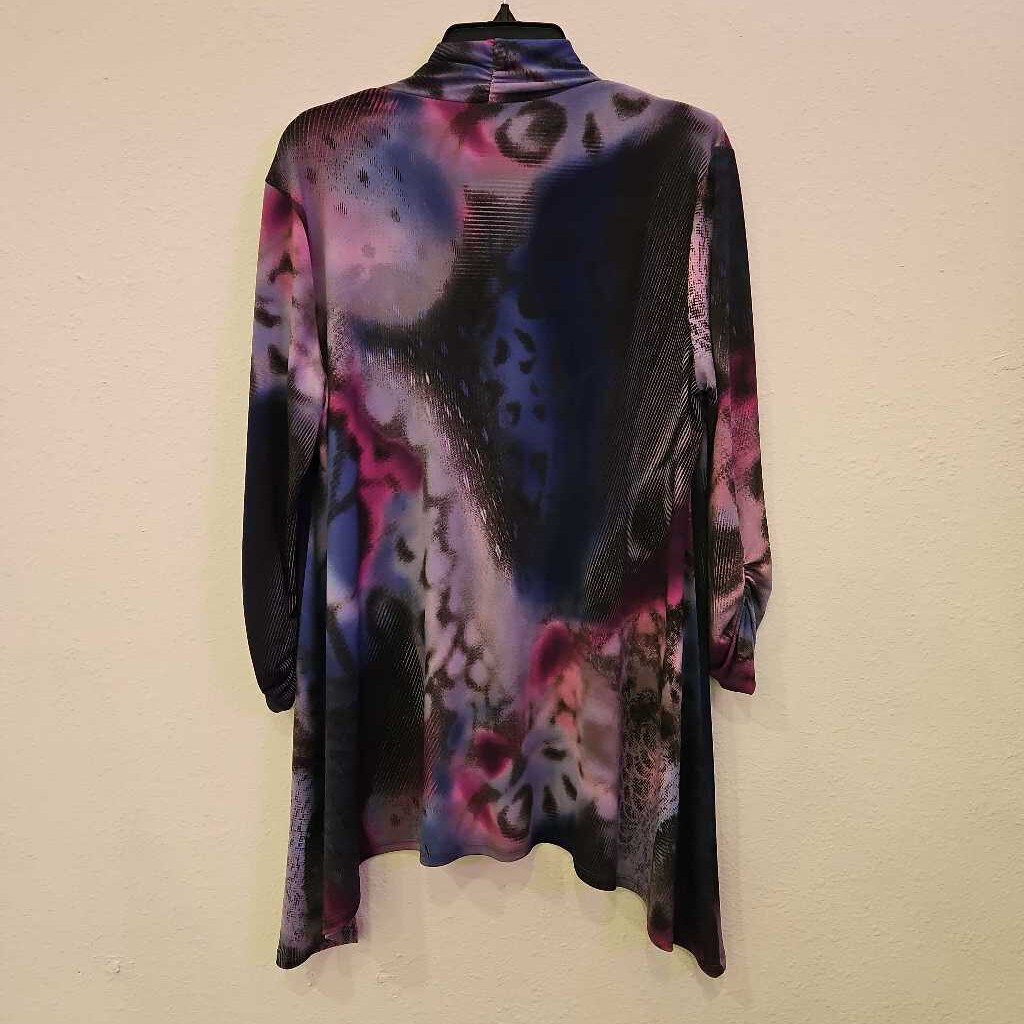 CLARA SUN WOO,CSW TUNIC QRT,PUR/BLU/BLK,XL