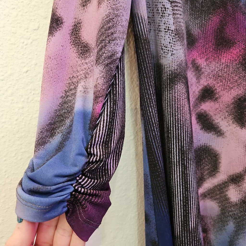 CLARA SUN WOO,CSW TUNIC QRT,PUR/BLU/BLK,XL