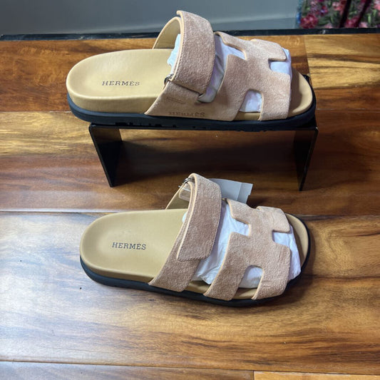 HERMES DUPE,SLIDE SANDAL,TAUPE,6