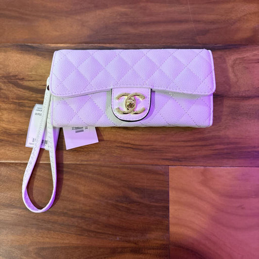 (DUPE) CHANEL,WRISTLET/WALLET,WHITE