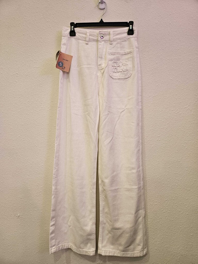 WIDE LEG DENIM,WHITE,S