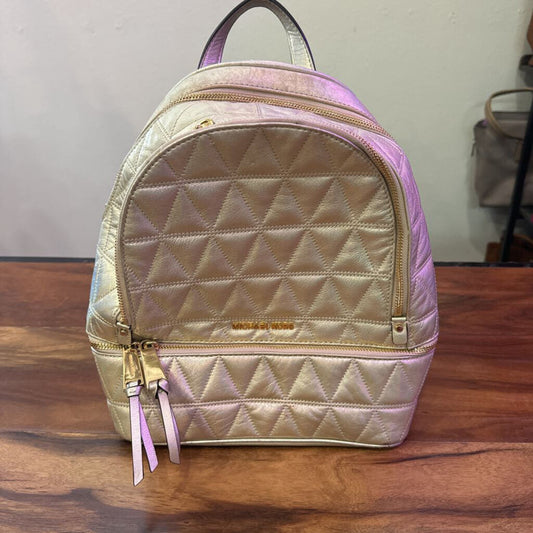 MICHEAL KORS,QUILTED BACKPACK ,GOLD