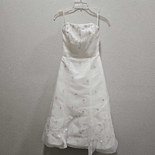 GALINA,EMBROIDERED JEWELED STRAPLESS DRESS,IVORY,8