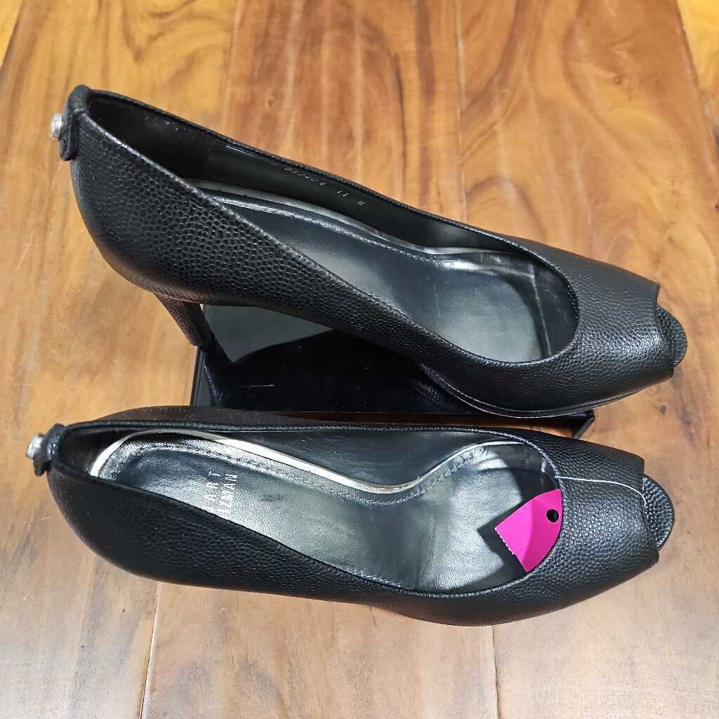 STUART WEIZMAN,OPEN TOE HEEL,BLACK,11