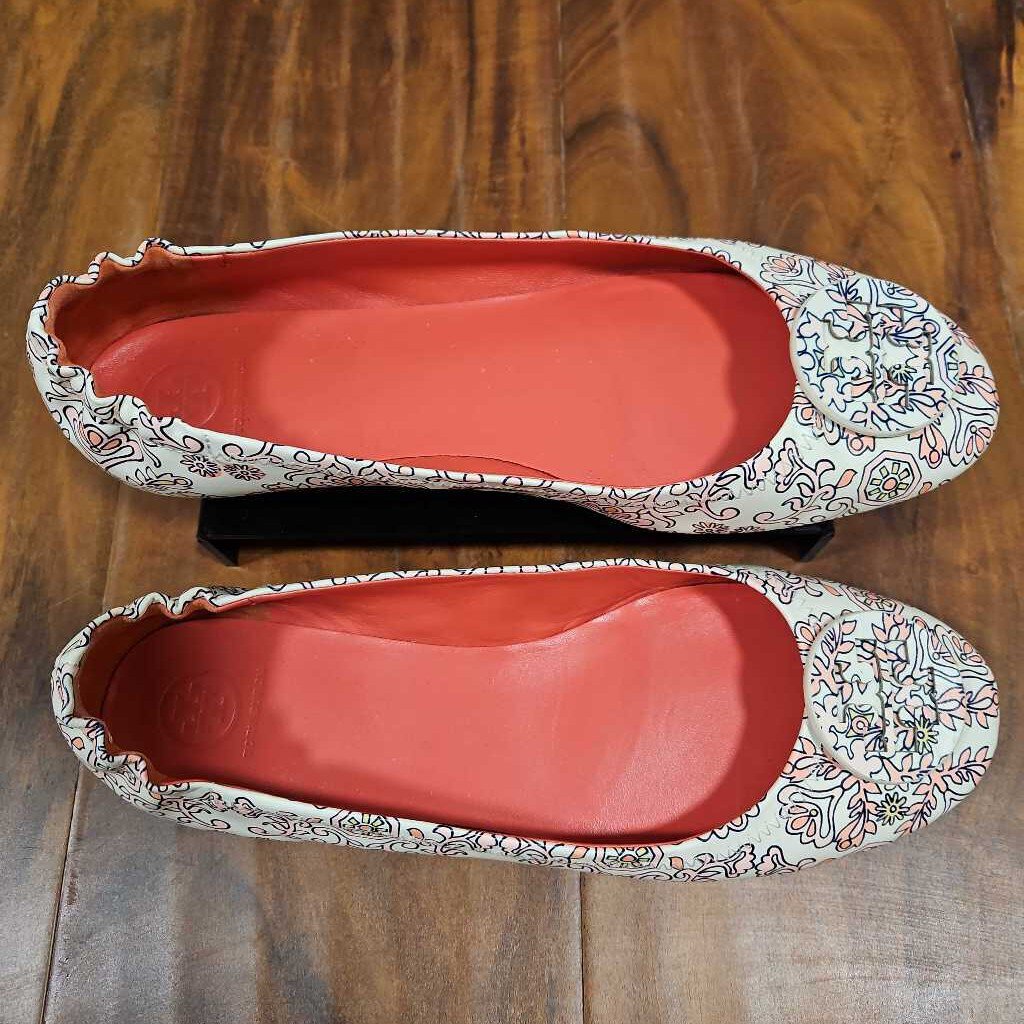 TORY BURCH,BALLET FLAT,WHT/PINK,11