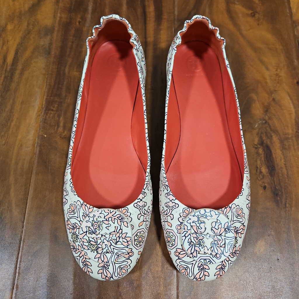 TORY BURCH,BALLET FLAT,WHT/PINK,11