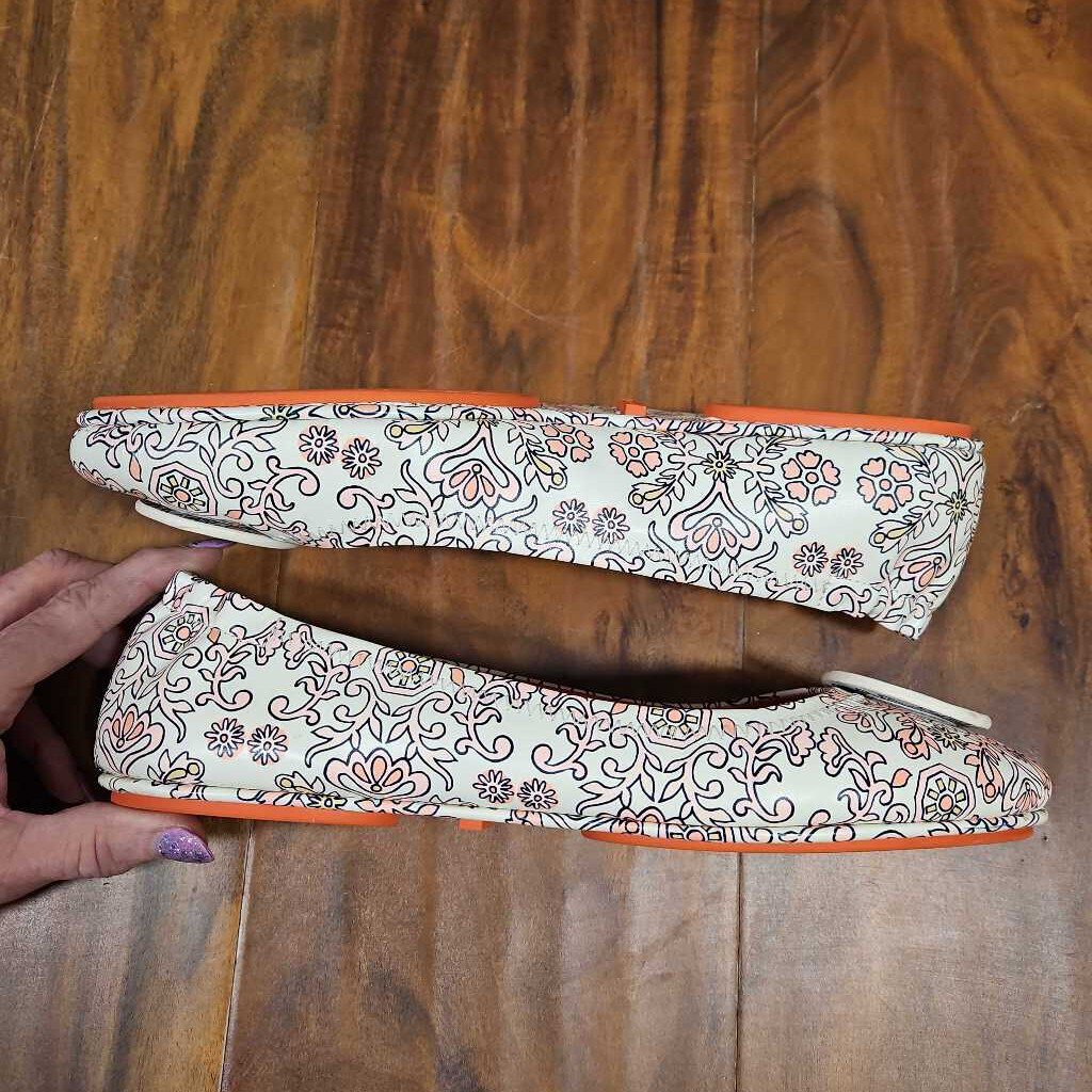 TORY BURCH,BALLET FLAT,WHT/PINK,11