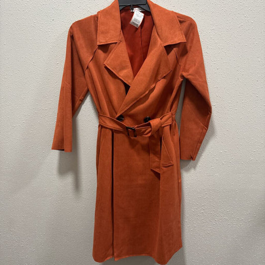 LISA ROBERTSON,SUEDE LONG DRESS COAT ,RUST ,S