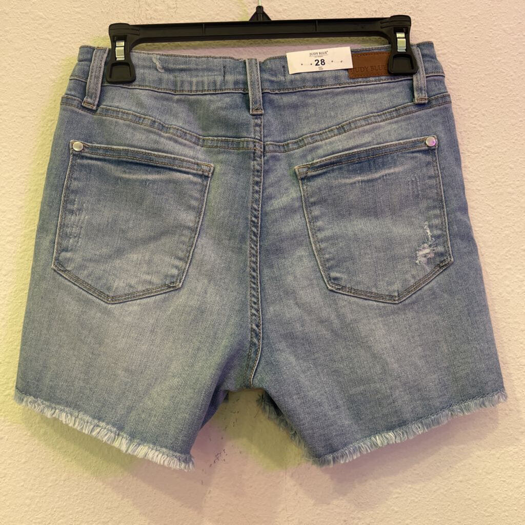 JUDY BLUE,MID RISE SHORTS,DENIM,28