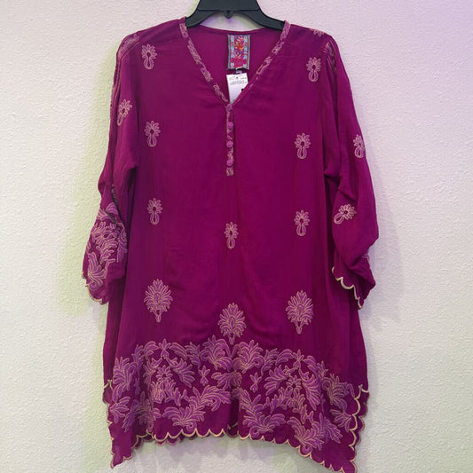 JOHNNY WAS,LONGSLEEVE SHEER,PURPLE,M