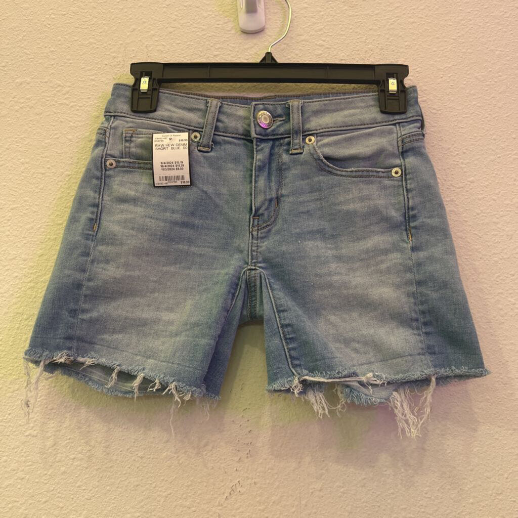 AMERICAN EAGLE,RAW HEW DENIM SHORT ,BLUE ,00