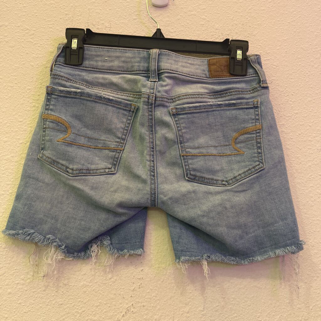 AMERICAN EAGLE,RAW HEW DENIM SHORT ,BLUE ,00