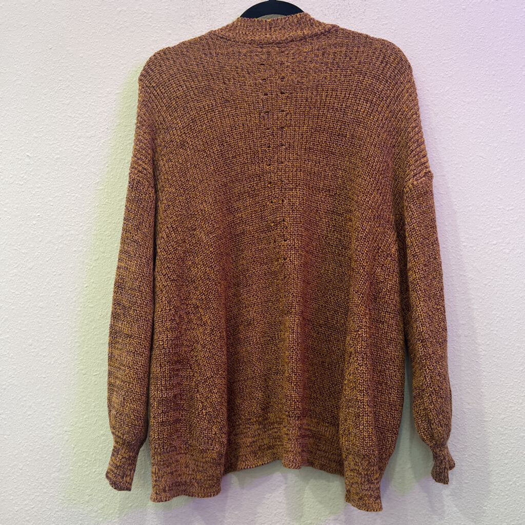 LOVE ELLIE,KNIT BUTTONUP CARDIGAN ,RUST/GOLD,L