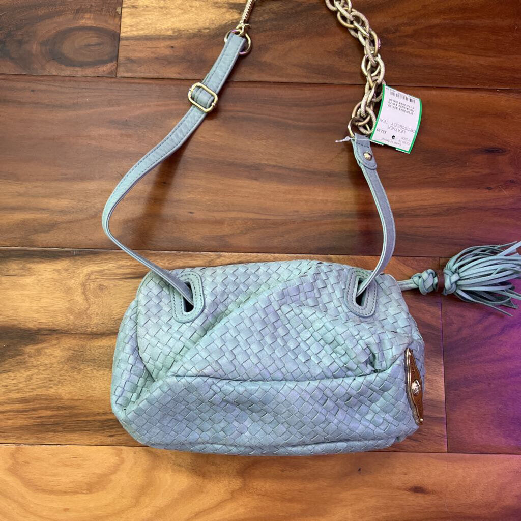 ELLIOTT LUCCA,LEATHER CROSSBODY ,TEAL