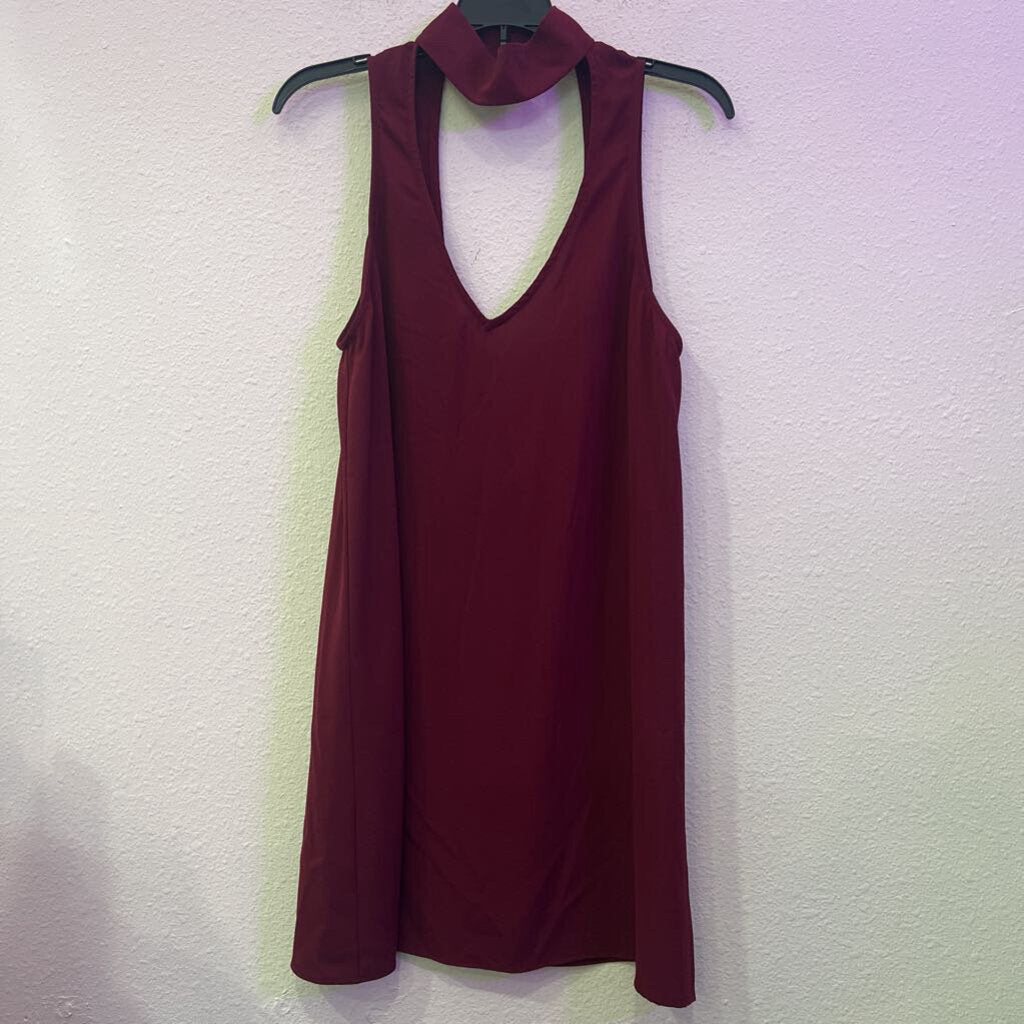 MUMU,BACKLESS TANK DRESS,MAROON,M