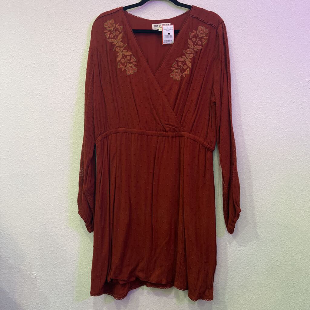 IDYLLWIND,LONGSLV DRESS,RUST,L