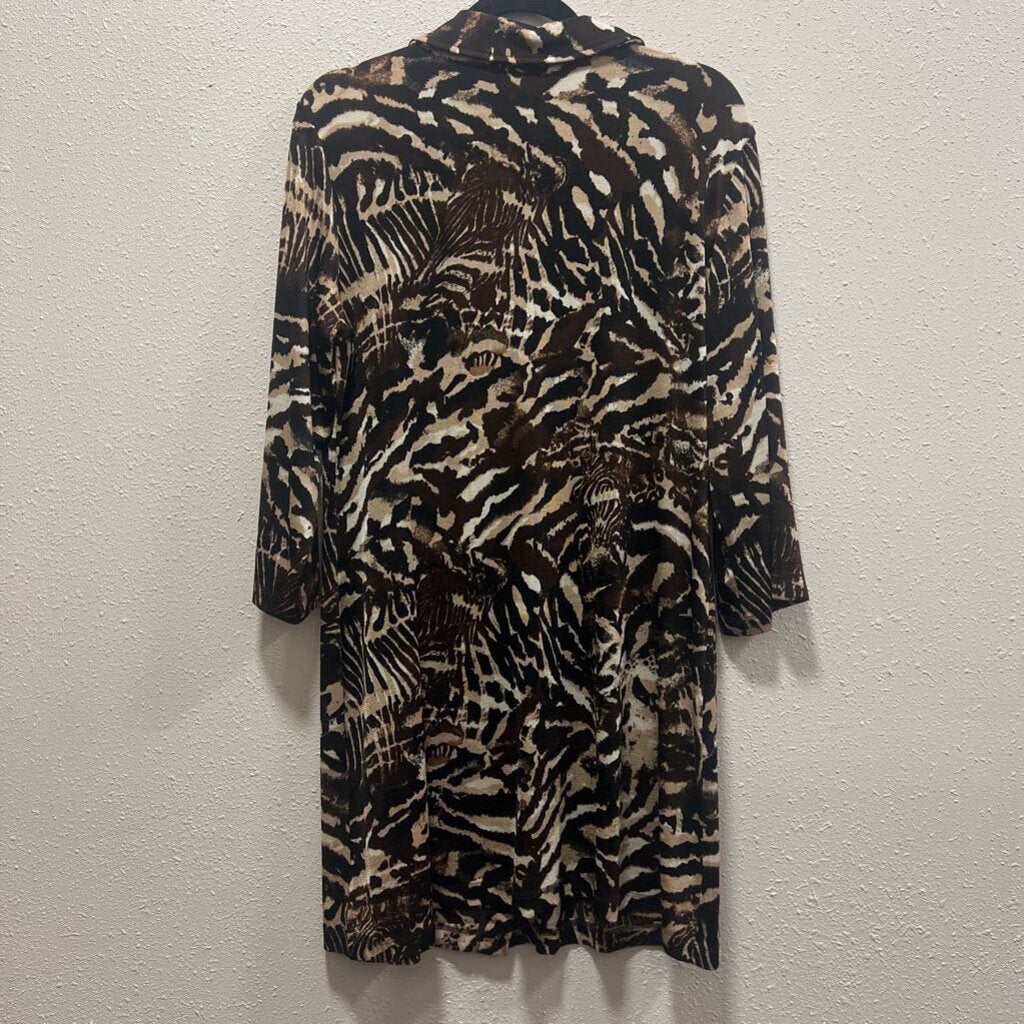 CHICOS,ANIMAL PRINT TUNIC ,BRN/BLK,2