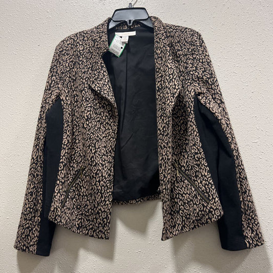 CHICO'S,LEOPARD BLAZER JACKET ,BLK/TAN,2